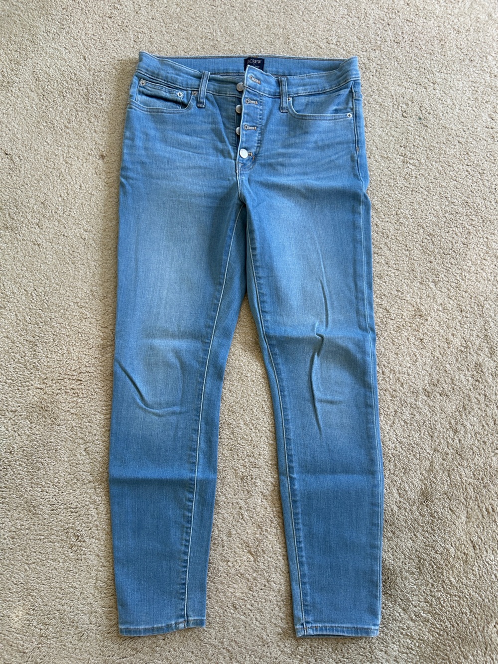 J. Crew Light Blue Button-Fly Skinny Jeans